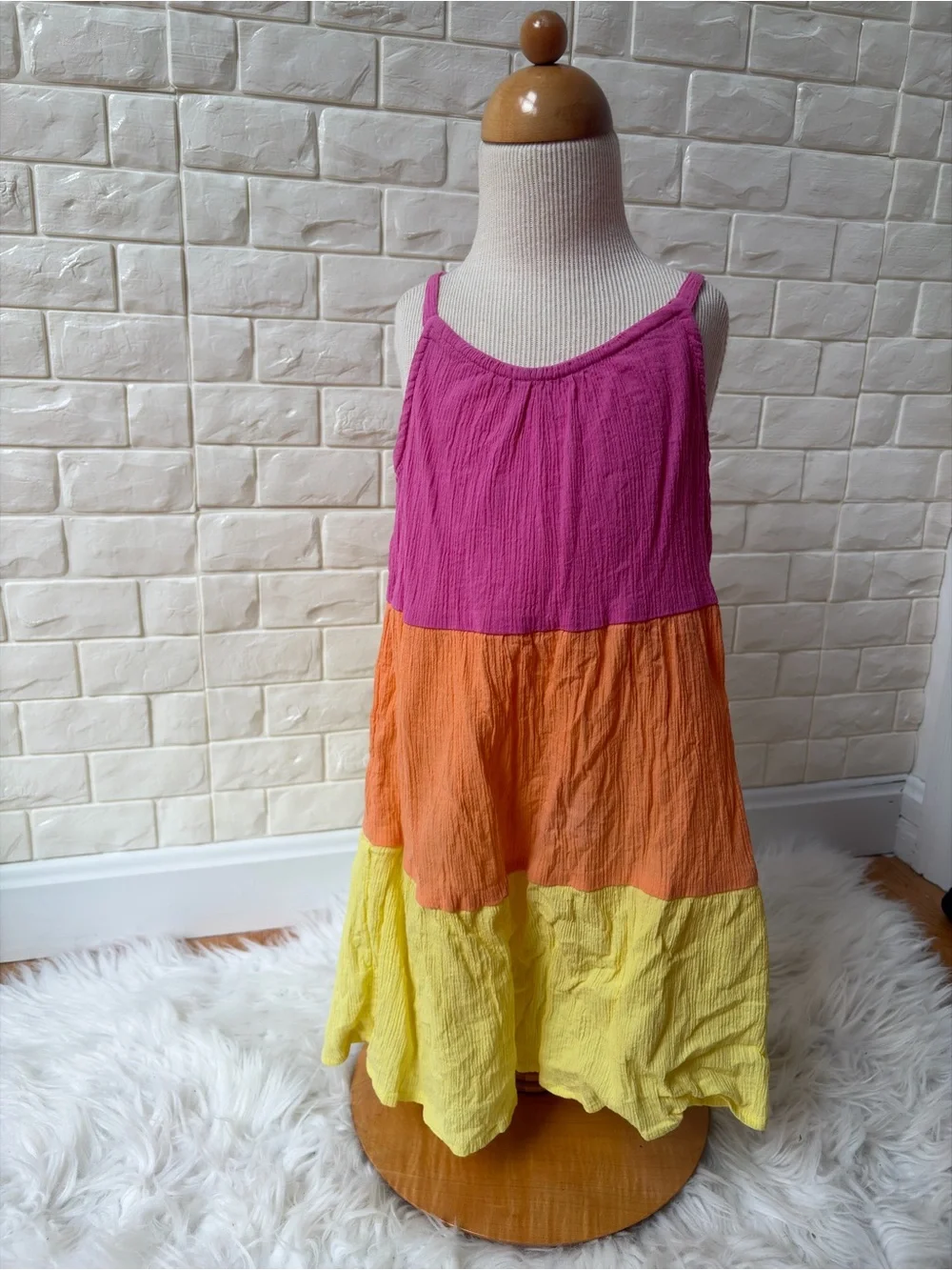 OshKosh B'gosh Pink Orange Yellow Tiered Sundress